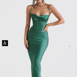 House of CB Green Midi Dress